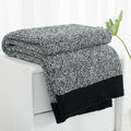 Carriediosa Heather Throw Blanket 60" X 80" Twin, 400GSM Ultra Soft Microfiber Fuzzy Fluffy Reversible Knitted Blankets Cozy Plush Lightweight and Warm Fall Throws for Couch, Bed, Sofa, Black