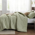Bedsure Twin/Twin XL Comforter Set - Olive Green Soft Bedding for All Seasons, Cationic Dyed Bed Set, 2 Pieces, 1 Twin Size Comforter (68"x88") and 1 Pillow Sham (20"x26"+2")