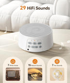 Dreamegg White Noise Sound Machine for Adults Sleeping, D3 Pro Sound Machine for Baby Adults, 29 HiFi Sound, Battery/Adapter, Portable Sound Machine for Sleeping, Sound Therapy for Home Office Travel