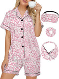 DOLOS Silk Satin Pajama Set for Women Short/Long Sleeve 2-Piece Silky Pajamas for Women Button Down Pjs Sleepwear Loungewear