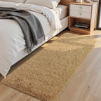 Macgace Fluffy Runner Rug, 2x6 Beige Washable Hallway Area Rugs for Bedroom Living Room Kitchen Laundry, Long Shag Rug with Non Slip Rubber Backing Fuzzy Entryway Carpet Modern Home Decor