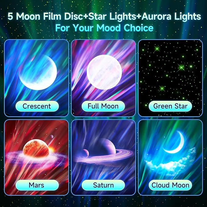 Northern Lights Projector Birthday Gifts for Him Galaxy Projector for Bedroom, 300+Colors Modes Aurora Light,15White Noise Sound Machine &Bluetooth Star Projector Galaxy Lights, Remote,Gifts for Boy