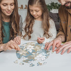 120 PCS Jigsaw Puzzle for Adults Personalized Picture Puzzle Light Peach Flowers Customized Wooden Puzzle for Family, Birthday, Wedding, Game Nights Gifts Animal Alien Shape Puzzle