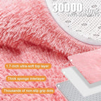 Pink Area Rugs 8x10 for Living Room, Large Fluffy Shag Rug for Bedroom, Kids Room Decor, Big Cute Furry Carpet for Teen Girls, Baby Nursery, Soft Fuzzy Cozy Carpets for Playroom, Upgrade Anti-Skid