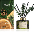 Airkeep Reed Diffuser Set with 6.76 fl oz Cedar Wood Scent Essential Oils and 3 Leaves & 8 Diffuser Sticks,Bathroom Shelf Decor & Air Freshener, House Bedroom Office Decor & Gifts