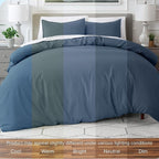 Bare Home Bedding Duvet Cover California King Size - Premium 1800 Super Soft Collection - Lightweight, Cooling - Soft Breathable Bedding Duvet Cover (Cal King, Bering Sea)