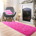 Noahas Hot Pink Runner Rug for Hallway,2'x6' Long Area Rugs for Bedroom Living Room,Non Slip Thick Shag Carpet for Entryway Nursery Bedside Kids Girls Room Home Decor