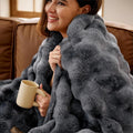 Bedsure GentleSoft Fluffy Fuzzy Twin Blanket, Soft Cozy Fleece Faux Fur Blanket, Pink Decorations Minky Velvet Couch Cover, Thick Warm Plush Women Men Birthday Gifts, 870GSM, Tie-dye Grey