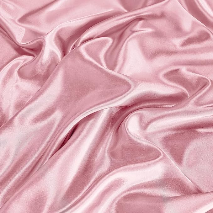 CozyLux Satin Sheets King Size Sheet Set - 6 Piece Silky King Sheets, Luxury Dirty Pink King Bed Set with Smooth and Soft Microfiber, Includes 1 Fitted Sheet, 1 Flat Sheet and 4 Pillowcases