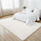 Litanika 6x9 Shag Area Rug for Living Room Bedroom, White High Pile Ultra Soft Plush Shaggy Furry Bedside Playroom Dorm Carpet, Non-Slip, Non-Shedding Modern Indoor Floor Rug