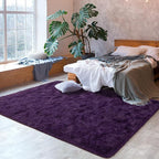 Softlife Dark Purple 8x10 Area Rug for Living Room, Fluffy Shag Plush Rugs for Bedroom Girls, Shaggy Soft Fuzzy Kids Large Carpet for Dorm Bedside Ultra Cozy Non-Slip Indoor Decor