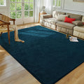 Softlife Navy Blue Area Rug for Bedroom Living Room, Solid Non-Slip 6x9 Fluffy Carpet with Soft Low Pile for Kids Boys Girls, Machine Washable Fuzzy Aethetic Rugs Home Dorm Decor