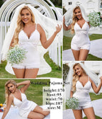 Avidlove Women Sleepwear Satin Pajamas Set Lace Camisole Shorts Nightwear