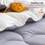 COTTEBED Ultra-Soft Reversible Warm Comforter Set Twin Sized, Winter Milk Cup Grey White Breathable Bedding Down Alternative Comforter for Boy Kids Girl School College Dorm Christmas, Twin/TwinXL