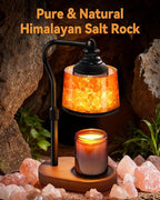 3-in-1 Candle Warmer Lamp with Timer Dimmable, Himalayan Salt Lamp & Passive Diffuser, Gifts for Women, House Warming Gifts, Wax Melt Warmer for Jar Candles (2 Bulbs)