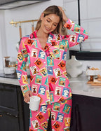 Ekouaer Satin Pajama Set for Women Silky Sleepwear Long Sleeve Top and Pants Button Down Pjs Lounge Set