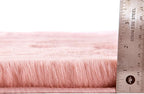 Home-Complete Faux Fur Bath Mat – 24x60-Inch Nonslip Jacquard Faux Fur Washable Rug for Bathroom or Kitchen, Mauve