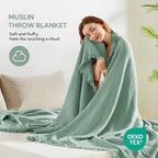 SOULFUL Muslin Throw Blanket with Tassels - Soft King Size Cotton Throw Blanket for Couch or Bed, Lightweight and Breathable Gauze for All Seasons, LightChampagne, 108" x 90"