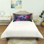 Nebula Galaxy Sky Satin Pillowcase for Hair and Skin, Purple Galaxy Space Silk Pillow Case with Envelope Closure, King Size 20x40 inches, 1 PC