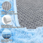 ONASAR Area Rugs for Bedroom Living Room, Fluffy Fuzzy Shag Shaggy 4x6 Bedside Tie-Dye Blue Rug, Soft Plush Indoor Floor Carpet for Nursery Kids Girls Boys Teen Dorm Home Office Decor Aesthetic