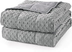 Mr. Sandman Weighted Blanket for Adults, Minky Dots Heavy Blanket for Woman, Man Sleeping/Calm, Soft, Cozy and Cooling Weighted Throw Blankets, Machine Washable, 60 x 80in, 20 Pounds, Grey