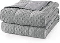 Mr. Sandman Weighted Blanket for Adults Queen, Minky Dots Heavy Blanket for Woman, Man Sleeping/Calm, Soft, Cozy and Cooling Weighted Throw Blankets, Machine Washable, 80 x 87in, 15 Pounds, Grey