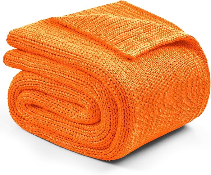 L'AGRATY Knitted Weighted Blanket - 48"x72" 12lbs Cooling Chunky Knit Heavy Blanket for Adults Braided Crochet Throw Thick Cable Yarn Knit Decorative No Beads Evenly Weighted Machine Washable