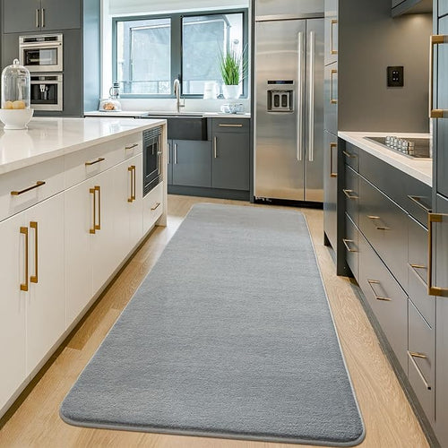 Andecor Shag Runner Rug for Bedroom Living Room, 2x6 Grey Washable Fluffy Hallway Runner Area Rugs for Kitchen Boys Girls Kids Room Home Decorations Carpet