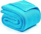 L'AGRATY Knitted Weighted Blanket - 48"x72" 12lbs Cooling Chunky Knit Heavy Blanket for Adults Braided Crochet Throw Thick Cable Yarn Knit Decorative No Beads Evenly Weighted Machine Washable