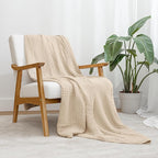 Comfy Cubs Muslin Blanket for Adults Twin 90" x 66" - 6 Layer Soft, Breathable & Lightweight Muslin Adult Blanket - Machine Washable & Designed in The US Bedding for All Seasons - Sand