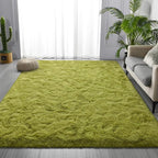 Deerhoo Large Shag Area Rugs 5 x 8, Plush Fuzzy Rugs for Living Room, Ultra Soft Fluffy Furry Rug for Bedroom, Indoor Carpet Nursery Rugs for Kids Room Home Decor, Green