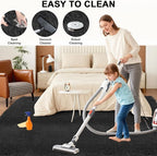 Large Shag Area Rugs 5x7 for Living Room, Ultra Soft Fluffy Black Rugs for Bedroom, Shaggy Living Room Rug, Plush Fuzzy Bedside Rug, Floor Carpets for Kids Dorms Room Home Decor, Upgrade Anti-Skid