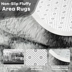 Noahas Large Fluffy 5x8 Area Rugs for Living Room Bedroom,Fuzzy Black and White Thick Shag Throw Rug,Big Soft Shaggy Bedside Non-Slip Plush Dorm Nursery Kids Carpet