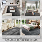 9x12 Extra Large Ultra-Soft Gray Shag Area Rug for Living Room, Bedroom and Dining Room – Fluffy, Durable, Non-Slip Carpet for Nursery, Playroom and Home Office, Modern Plush Home Décor