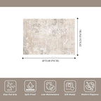 2x4 Washable Non-Slip Runner Rug – Small Throw Rug for Kitchen Floor, Bedroom, Entryway, Bathroom, Bedside – Modern Abstract Neutral Low-Pile Thin Indoor Door Mat (Beige Grey,2x4)