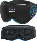Ice Silk Sleep Mask with Headphones, Sleep Headphones for Side Sleeper with 3D Cups, Bluetooth 5.4 Sleeping Eye Mask, Total Blackout Sleeping Headphones for Women Men(Black)
