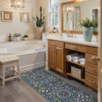 Lahome Chloe Insect Botanical 2x6 Runners for Hallways Non Slip, Blue Bathroom Kitchen Runner Rugs Non Skid Washable, Boho Soft Indoor Carpet for Entryway Laundry Bedroom(Dark Blue,2x6)
