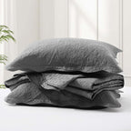 IR Imperial Rooms Twin Quilt Bedding Set Size (68” x 86”) + 1 Pillow Shams (20” x 26” + 2”) - 2 Pcs All Season Lightweight Reversible Microfiber Coverlet Floral Embossed Quilt Bedspread (Grey)