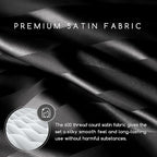 MR&HM Satin Bed Sheets, Queen Size Sheets Set, 4 Pcs Silky Bedding Set with 15 Inches Deep Pocket for Mattress (Queen, Black Striped)