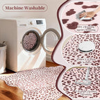 Leopard Rug, Cheetah Print Area Rug 4.6x5.2 Feet Faux Animal Print Skin Carpet for Living Room Bedroom Home Decor (Pink)