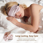 Sleep Mask Silk Eye Mask for Men Sleeping Mask, Adjustable Elastic Strap for Night Shading Sleep Mask, Soft and Comfortable for Both Men and Women(Pink)