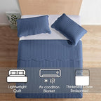 IR Imperial Rooms 8 Pack Quilt King Size Bedding (106" x 96") - Bulk Wholesale for Hotels, Guest Bedroom & Airbnbs - Lightweight Microfiber Reversible Embossed Quilts Bedspread (Light Blue)