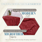 Elegant Comfort Luxury Velvety Feel Blanket, All-Season Lightweight Blanket, Ultra Plush, Soft, Cozy-Fuzzy Flannel Fleece for Couch, Sofa, Bed, Travel, Solid Design, King/California King, Burgundy