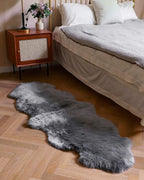 WaySoft New Zealand Sheepskin Area Rug – Genuine Fluffy Wool, Multiple Sizes, Bedroom or Living Room Decor(2ft x 6ft,Grey)