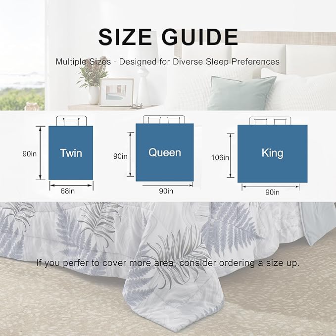 Cooling Comforter Queen Size, Cooling Blankets for Hot Sleepers, Breathable Lightweight Cold Blanket, Ultra Soft Thin Summer Bedding (Dusty Blue, Queen)