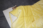 ALANSMA Reversible Weighted Blanket for All Season, Luxury Velvet, Warm and Cool, Adult 10Lb Yellow Weighted Blanket, Enjoy Sleeping Anywhere(Light Yellow,48"x72" 10lbs)