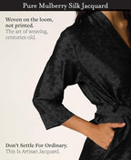 Tara Sartoria Luxury Artisan Silk Robe for Women, Washable, Full Length, Jacquard, XS–4XL, Oprah Daily 2025