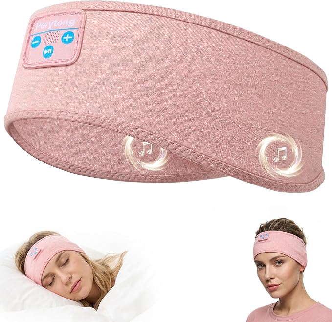 Sleep Headphones Bluetooth 5.4 Headband, Wireless Sleeping Headphones for Side Sleepers, Ultra-Thin HD Stereo Speakers, Over-Ear Headphones Sports Headband Sleep Mask for Sleeping Travel Airplane