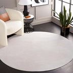 SAFAVIEH Washable Rug Faux Rabbit Fur Shag Collection - 4' Round, Beige, Slip Resistant & Easy Cleaning, Ideal for Living Room, Bedroom, Nursery, Foyer, Kids Playroom, Dining Space (FRF100B)