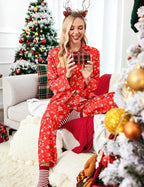 Ekouaer Women Satin Silk Pajamas Classic Long Sleeve Button Down Pjs Set Soft Loungewear